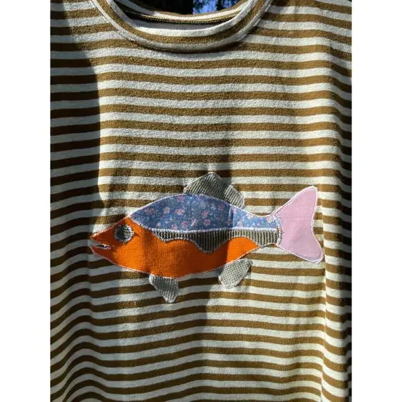 XS Upcycled Madewell Fish Striped Shirt - Picture 2 of 5